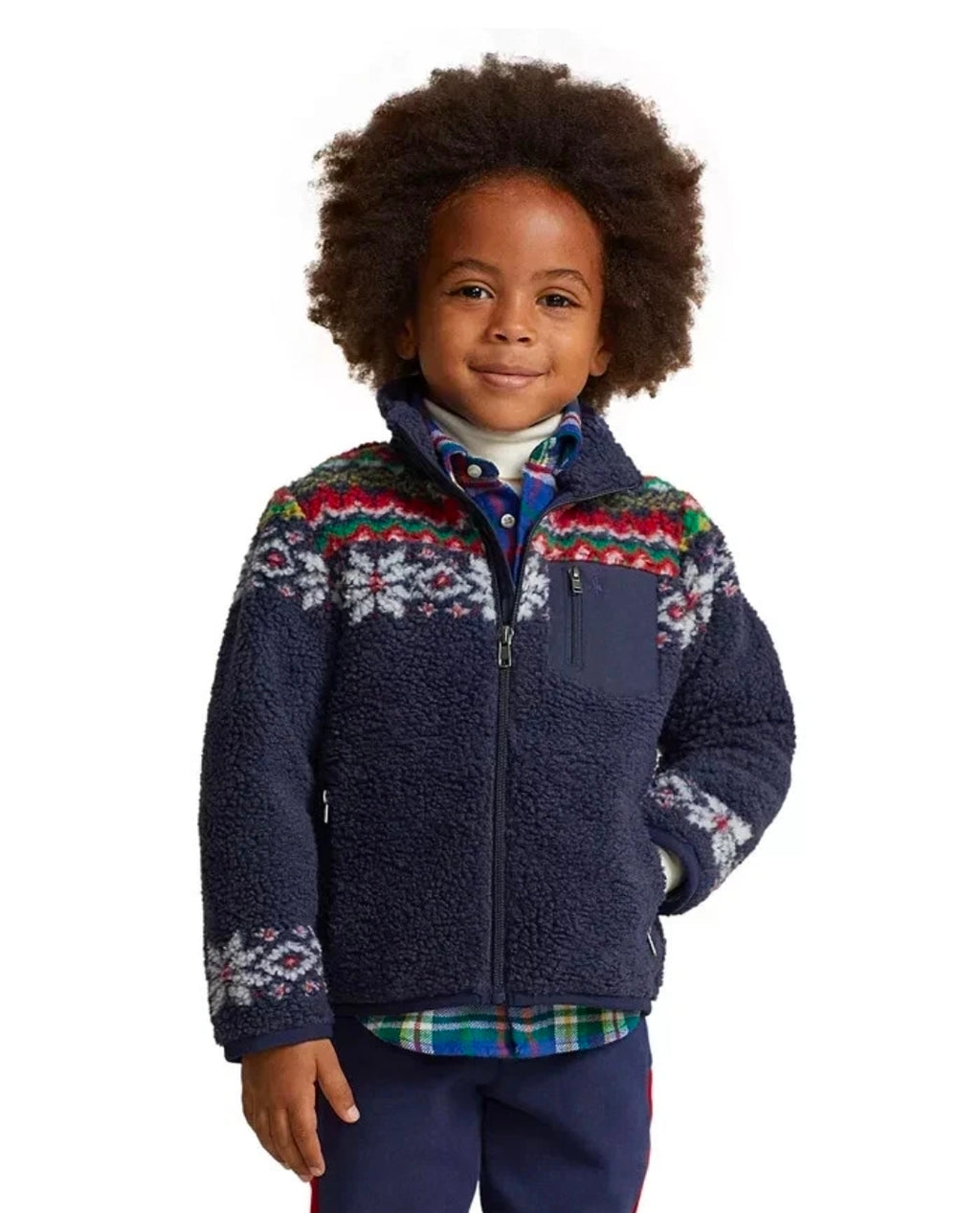 Ralph Lauren Fair Isle–Inspired Teddy Fleece Jacket