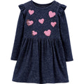 Carter's Glitter Heart Jersey Dress