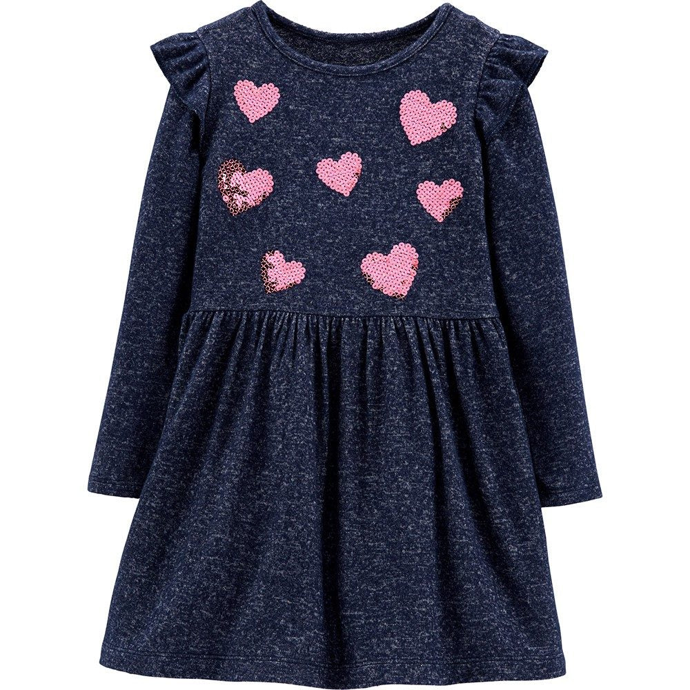 Carter's Glitter Heart Jersey Dress