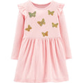 Carter's Sequin Butterfly Jersey Dress
