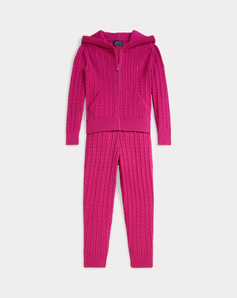Polo Ralph Lauren Mini-Cable Full-Zip Hoodie & Pant Set